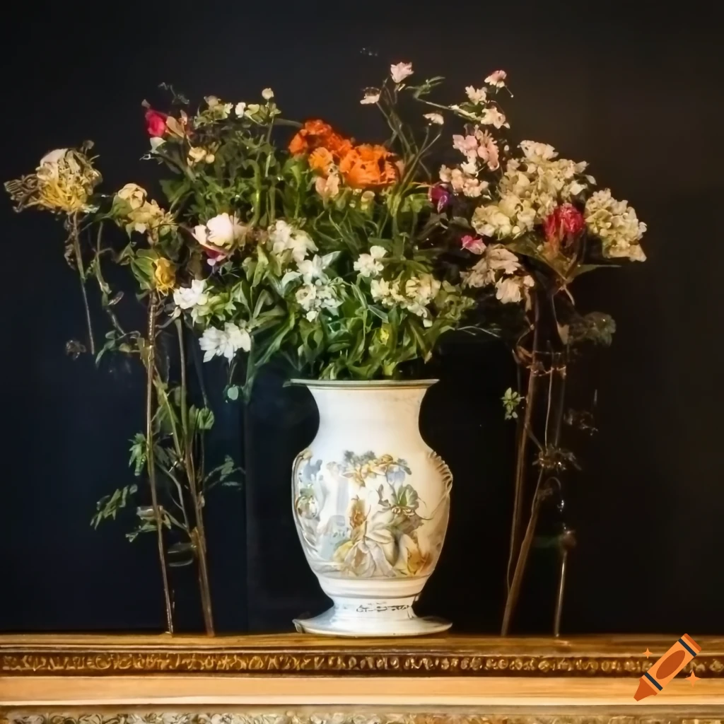 Antique vase in a museum display case