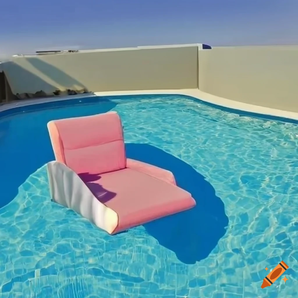 Comfy poolside chair with a pool in the background
