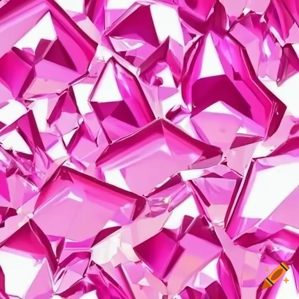 Shiny 3D pink diamond with anime 2000's Japanese text