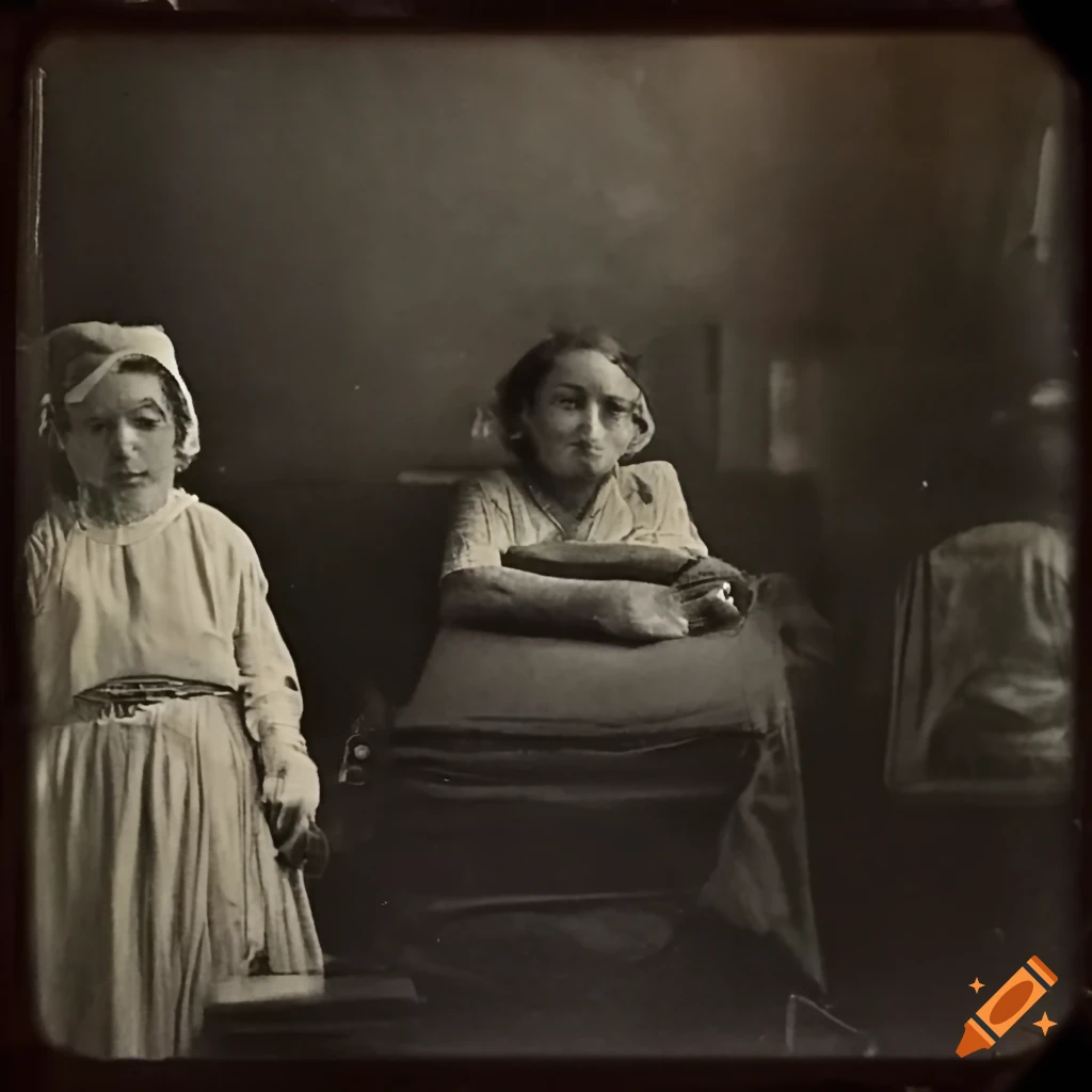 Vintage photograph of mentally delusional patients in an asylum environment from 1900-1920s