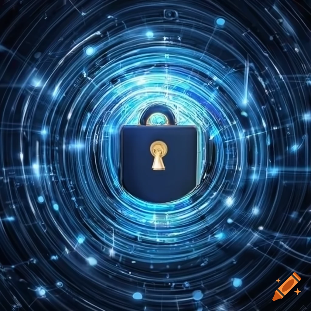 VPN concept with locked padlock, shield, and global servers on a network background