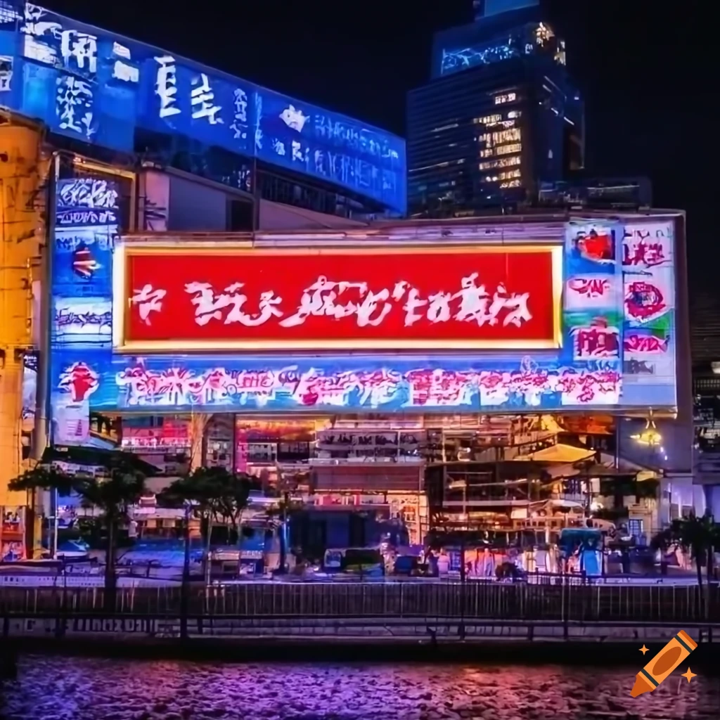 Japanese Time Square with neon advertisements at night