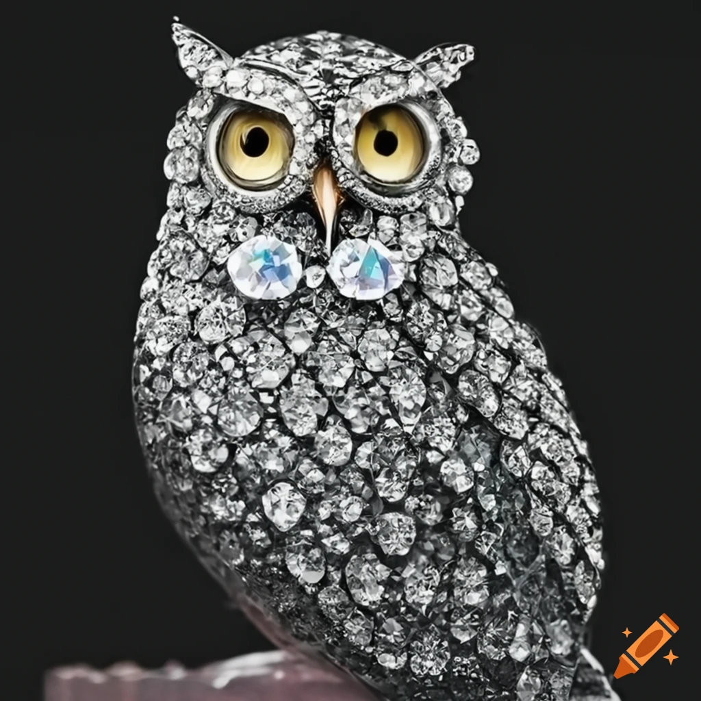 Owl made of diamonds