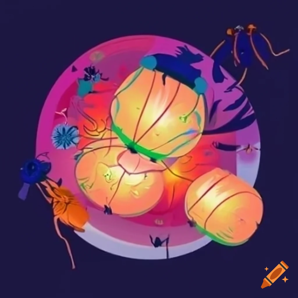 Colorful lanterns releasing insecticides to eliminate mosquitoes