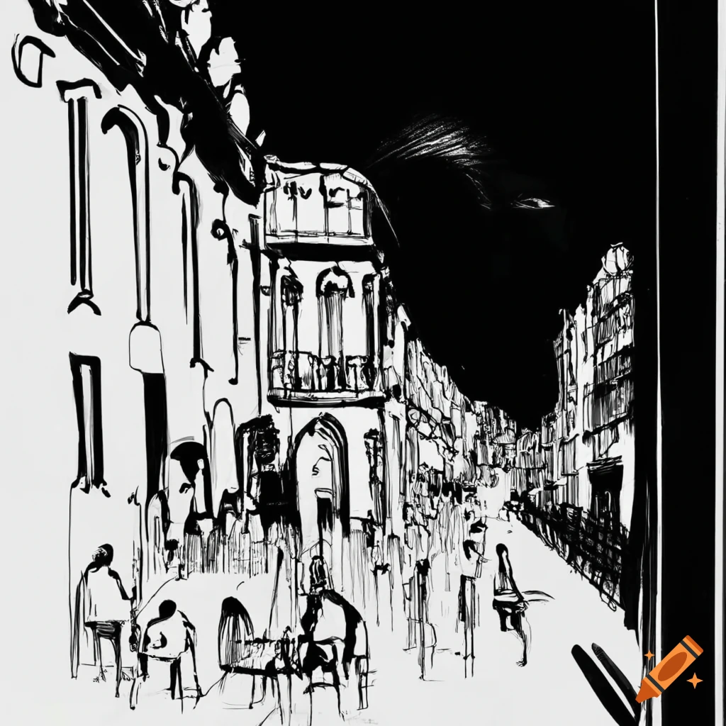 Poster for a black and white drawing exhibition at Le Dome bar in Montpellier, followed by a music concert