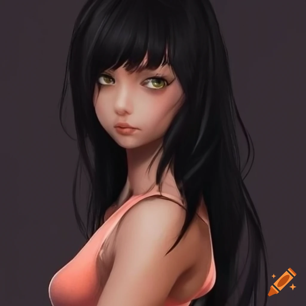 Female with black hair, peach skin, and scar on the eye in gym clothes