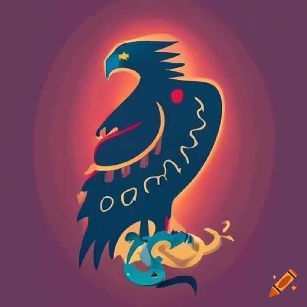 Mexic City Logo with golden eagle killing a snake design