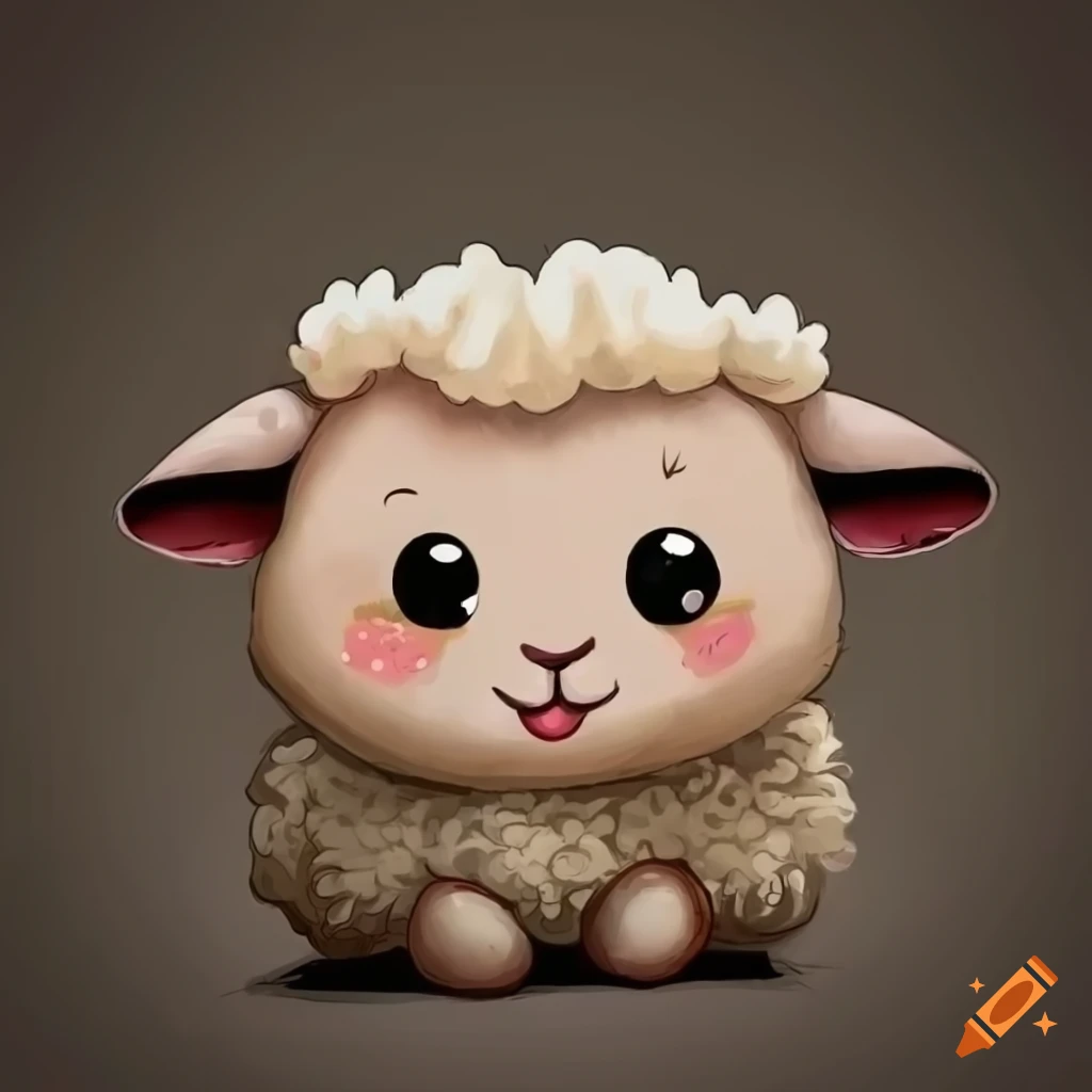 Adorable baby sheep illustration with a heartwarming touch