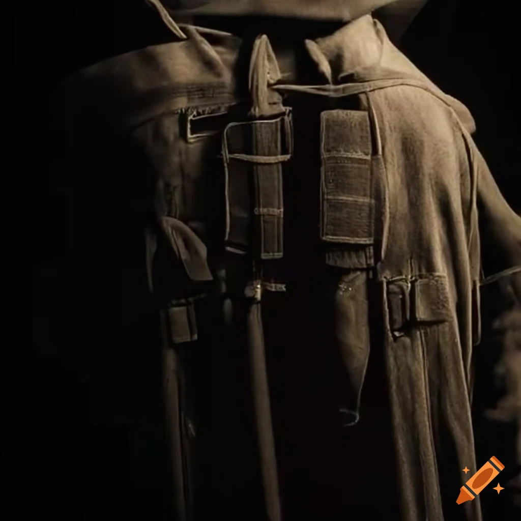 Cowboy in a tactical vest and poncho