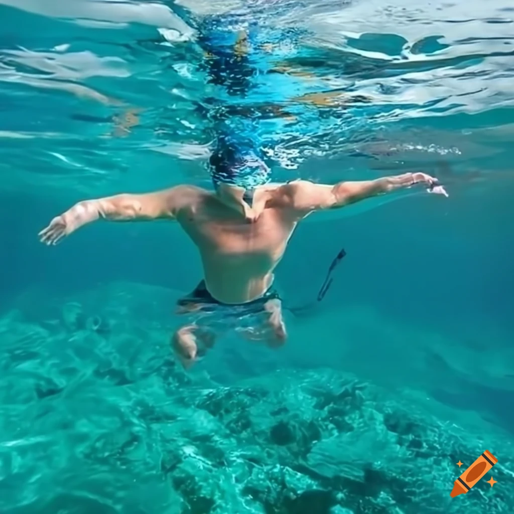Group of open water swimmers