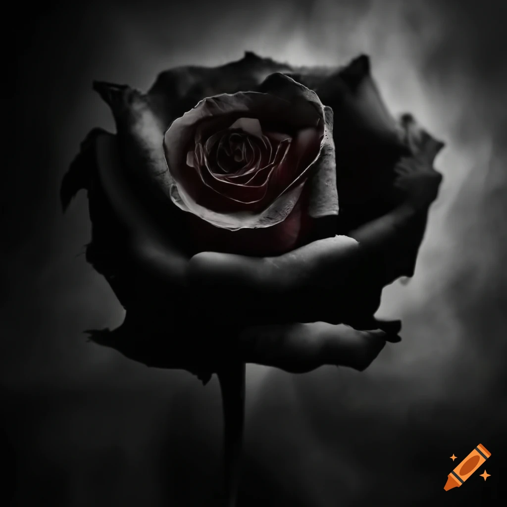 Dead rose in high definition with a dark aesthetic