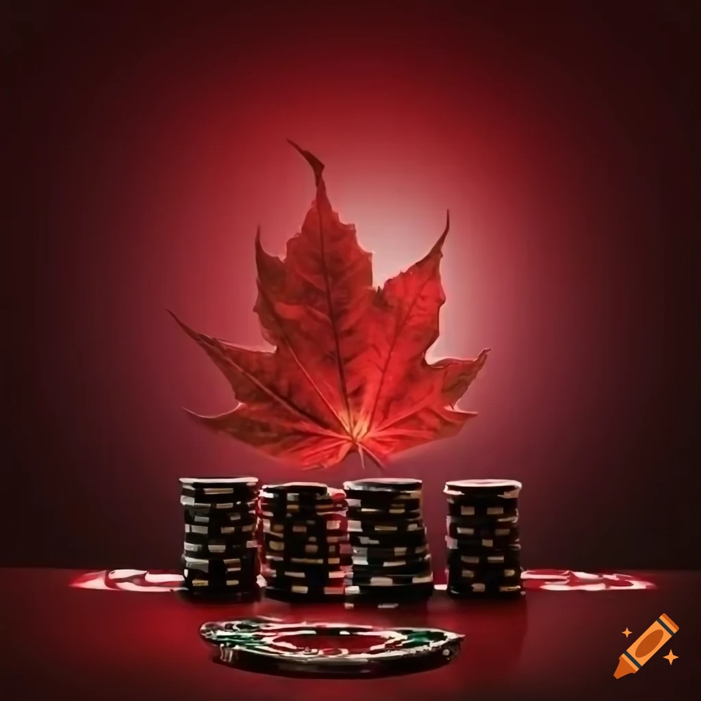 Captivating casino scene with a red and white maple leaf title