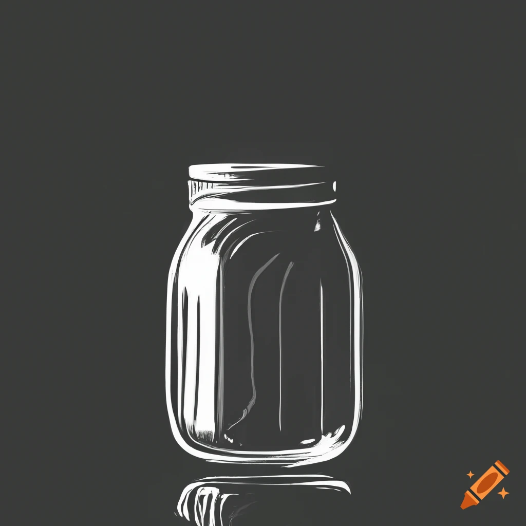 Black outline of a mason jar