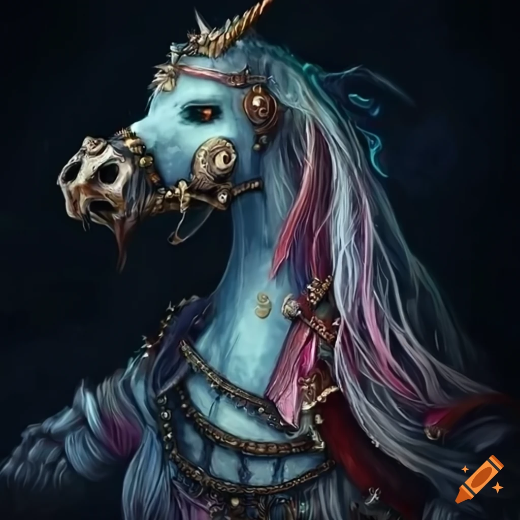 Undead steampunk unicorn on Craiyon
