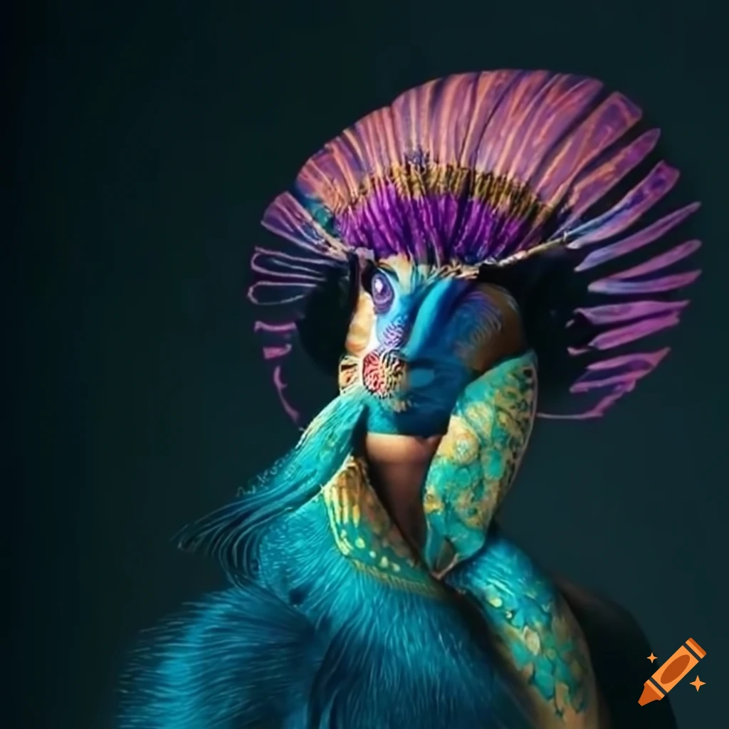 Alebrije composed of one-third lion, one-third turkey, and one-third kangaroo