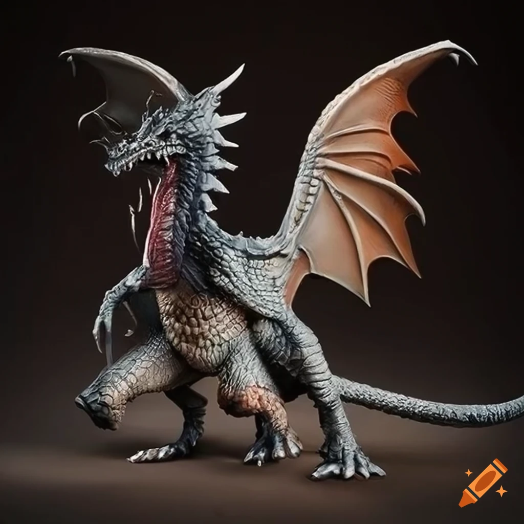 Realistic tabletop dragon figure