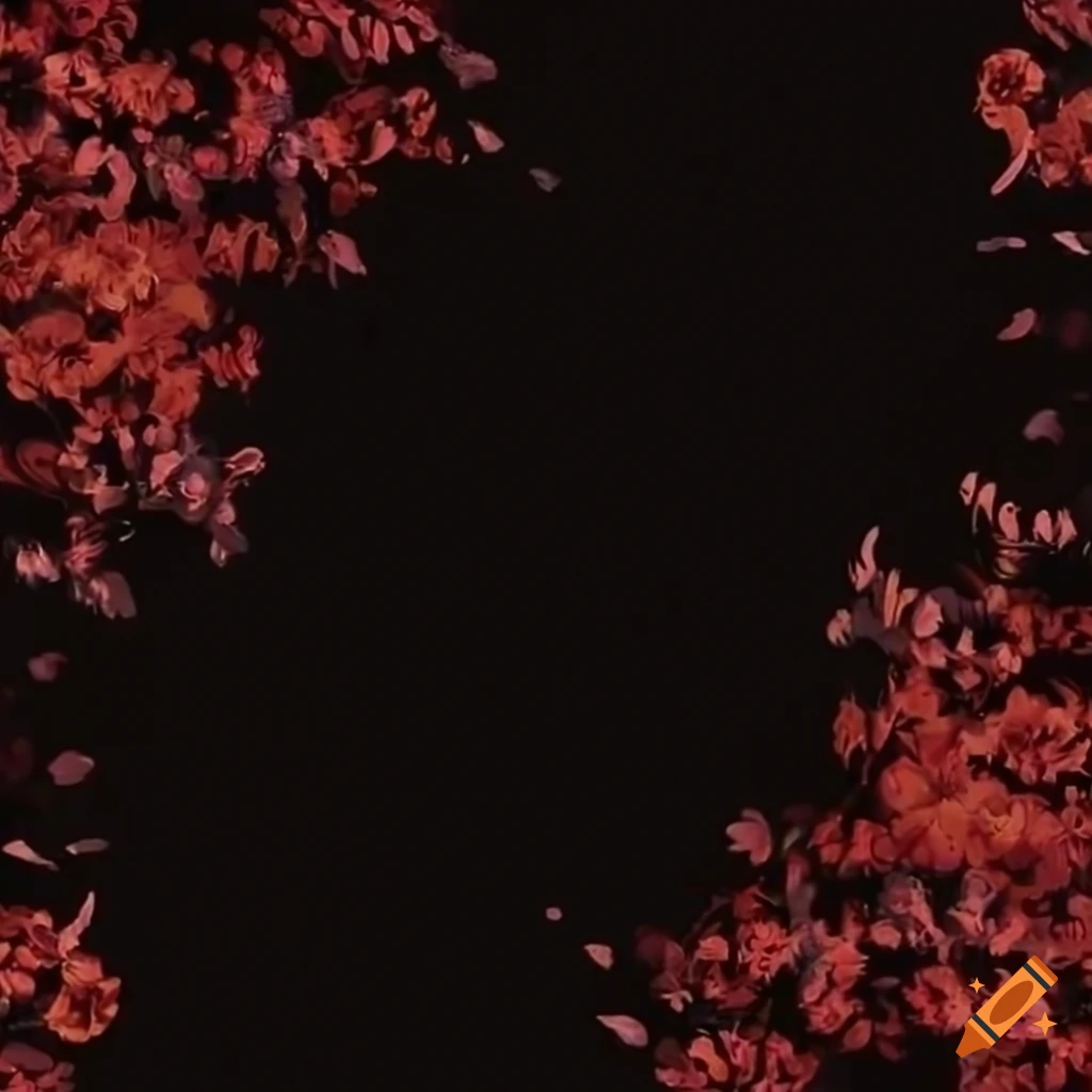 90's vintage VHS styled small floral design on black background