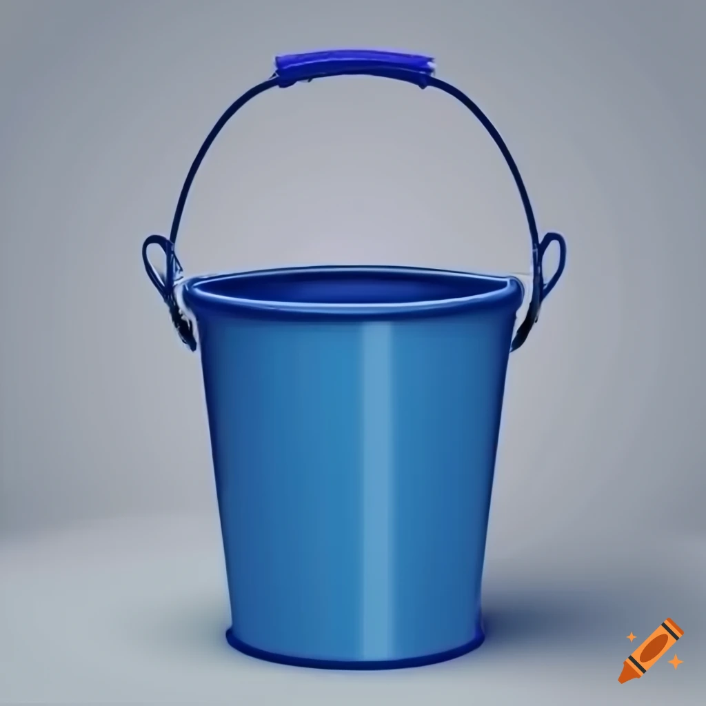 Blue bucket on a white background on Craiyon