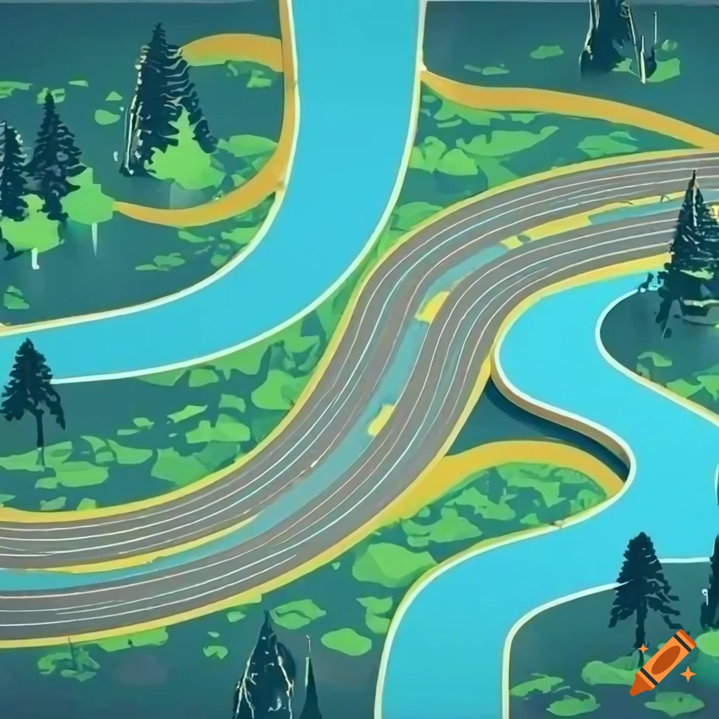 Detailed modern map of an interesting area on a table