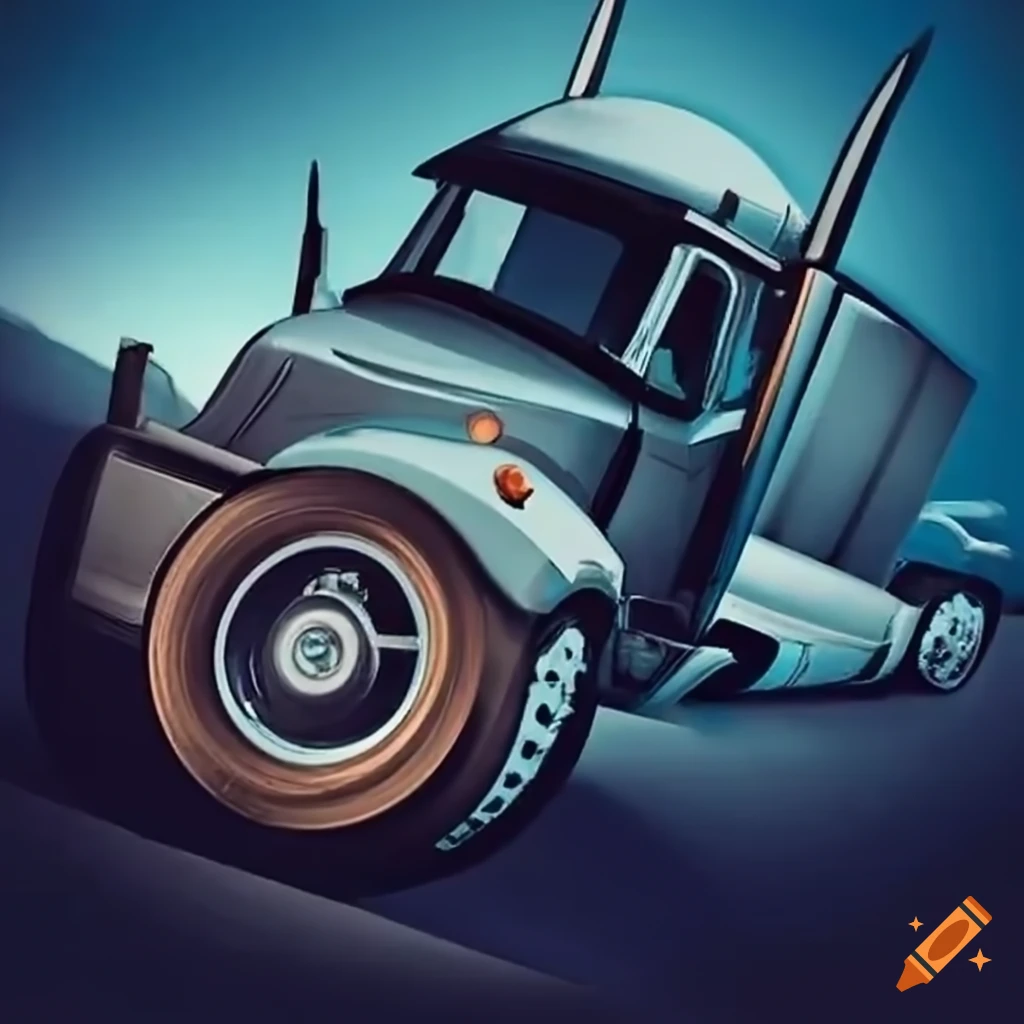 Truck driving on one wheel