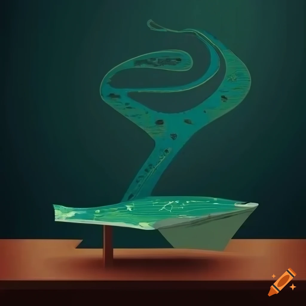 Detailed modern map of an interesting area on a table