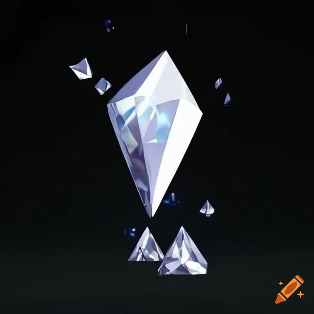 Shiny 3D white diamond anime wallpaper from the 2000s