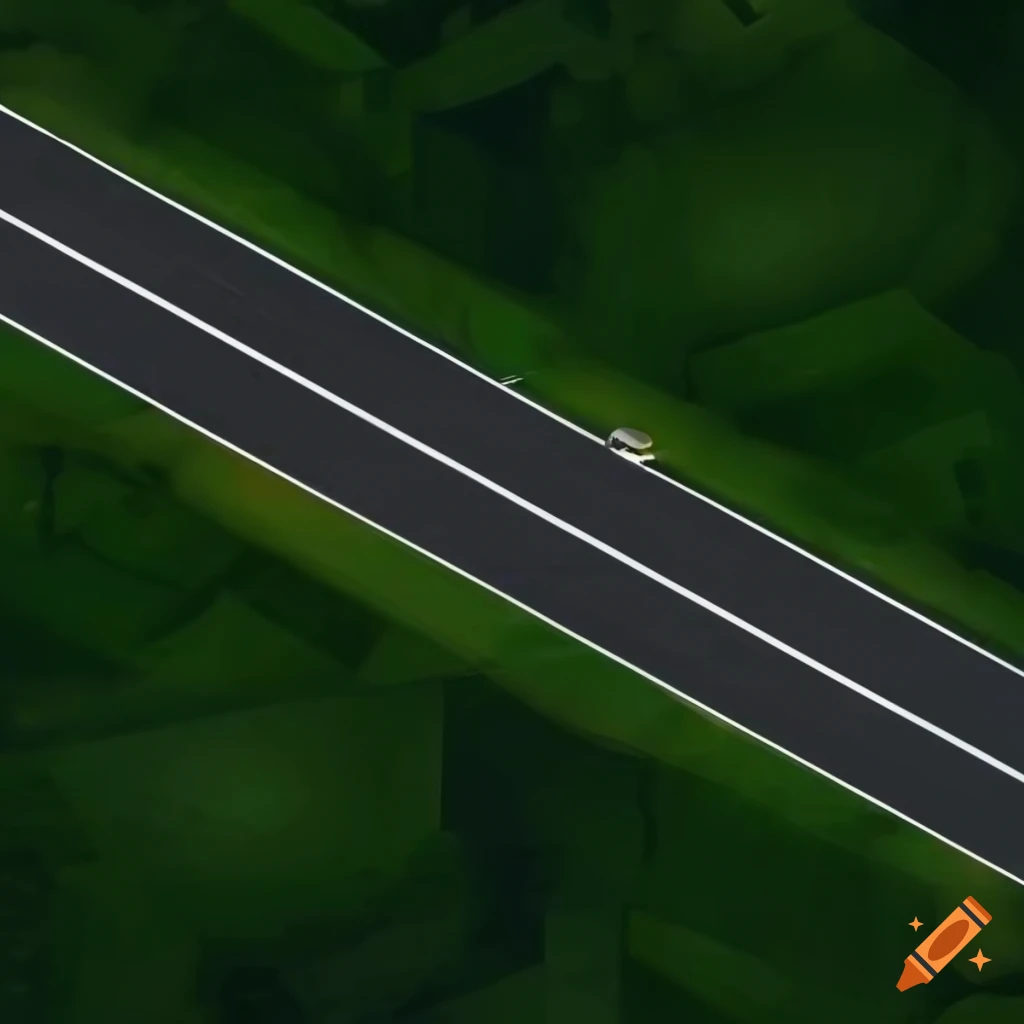 Isometric view of a road in realistic 3D render on transparent background
