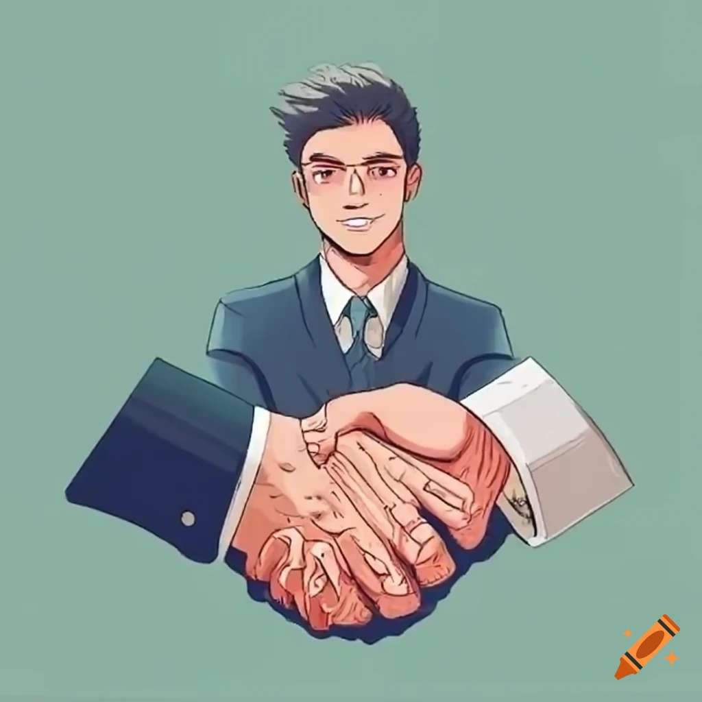 Men joining hands in a business circle