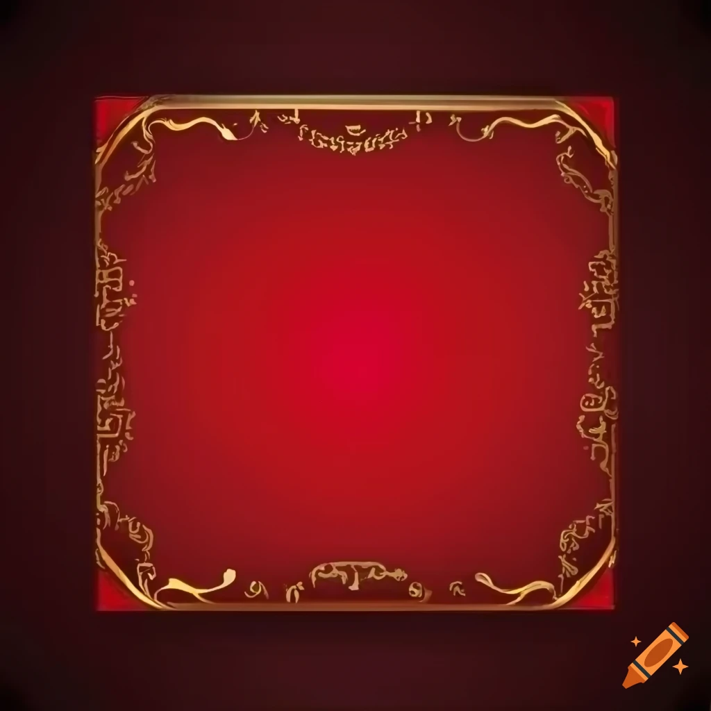 Red rectangular background with gold border in Chinese style