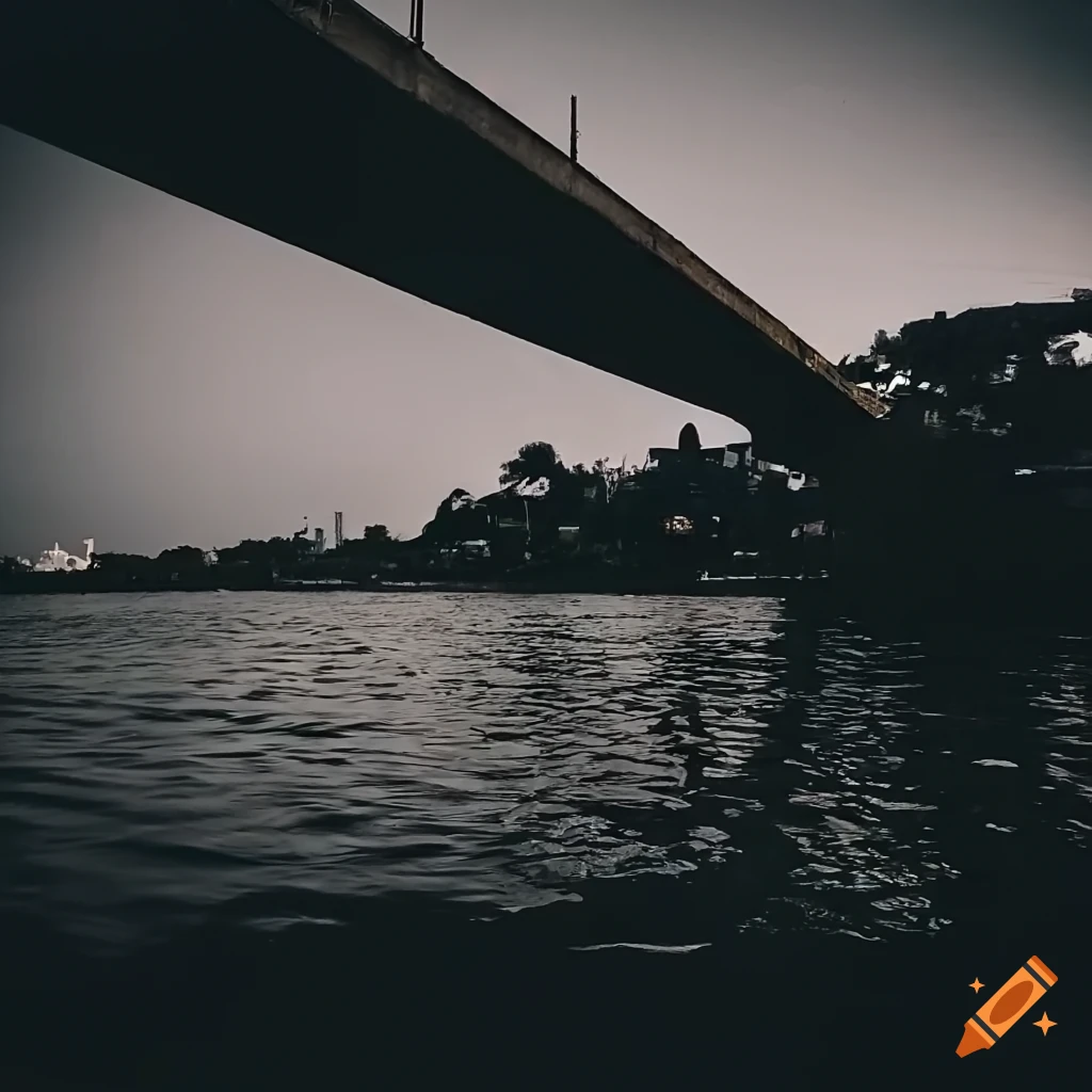 Long concrete beam bridge over a river in a Philippines cityscape