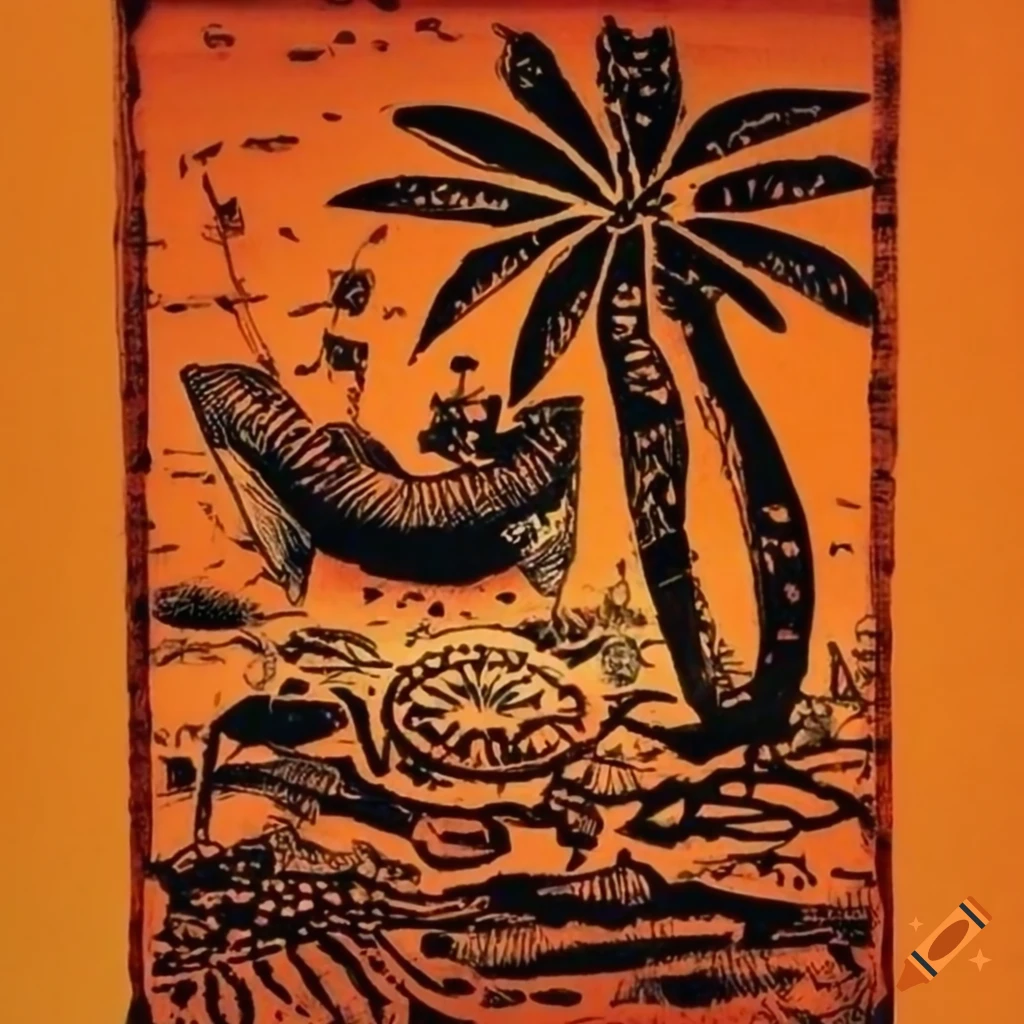 Woodcut of inverted cross in the backlands