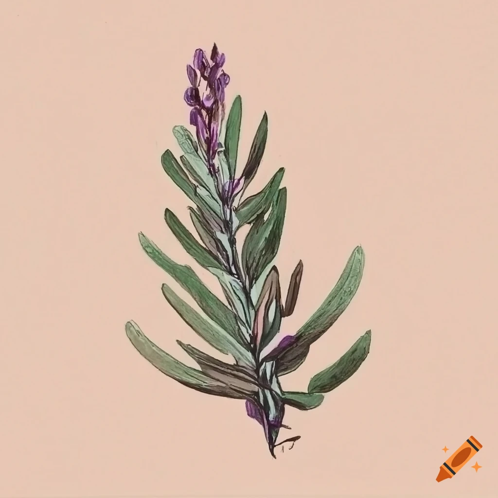 Simple pencil drawing of sagebrush on Craiyon