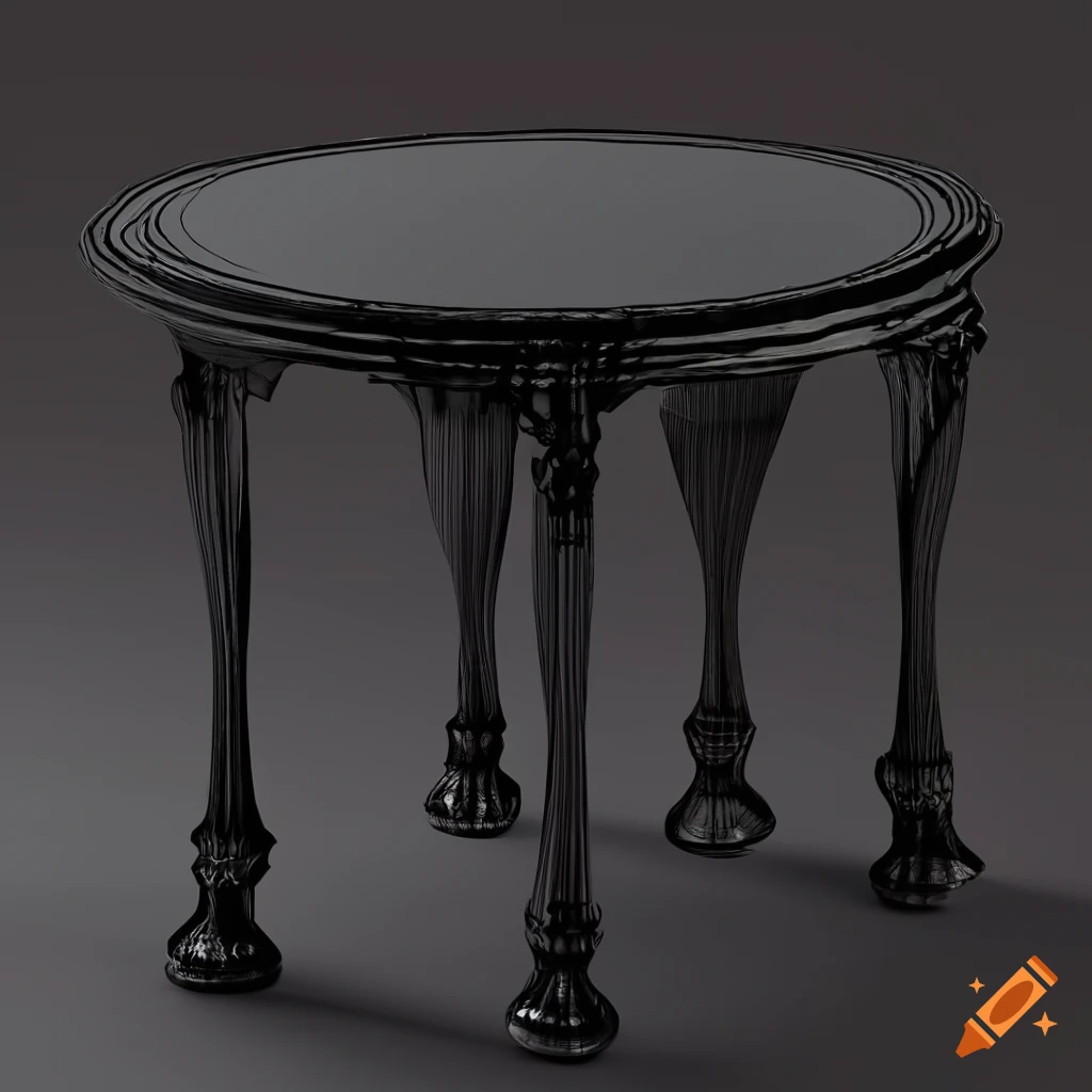 Dark gothic style table in 3D