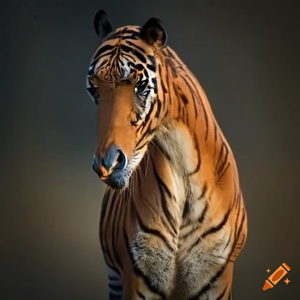 Tiger and horse together