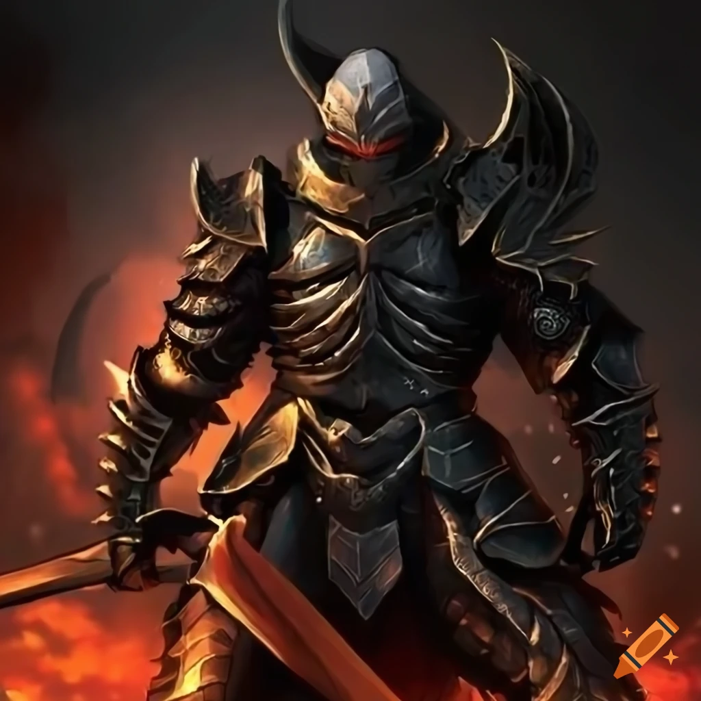 Ninja in dragon armor in a fantasy world