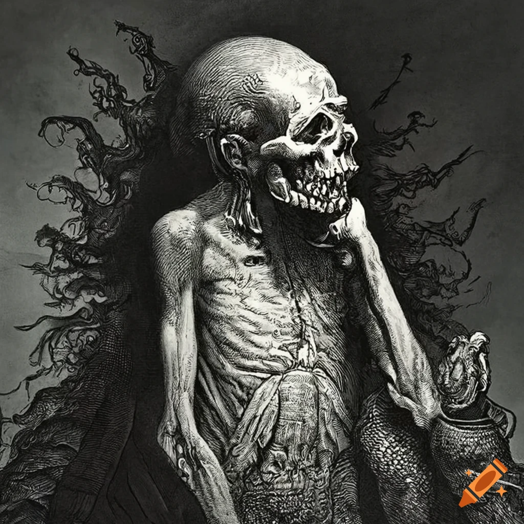 Retrofuturistic cadaver punk inspired by Gustave Doré