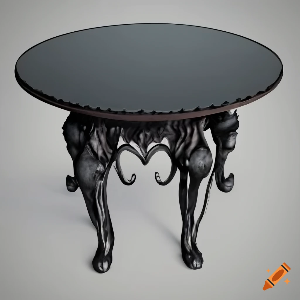 Dark gothic style table in 3D
