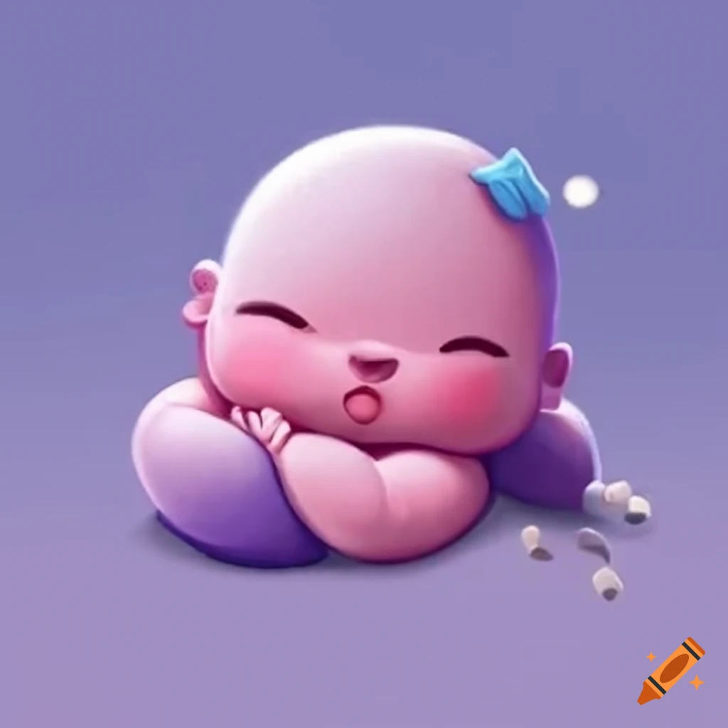 Cute sleeping baby with pastel colors in pink and blue