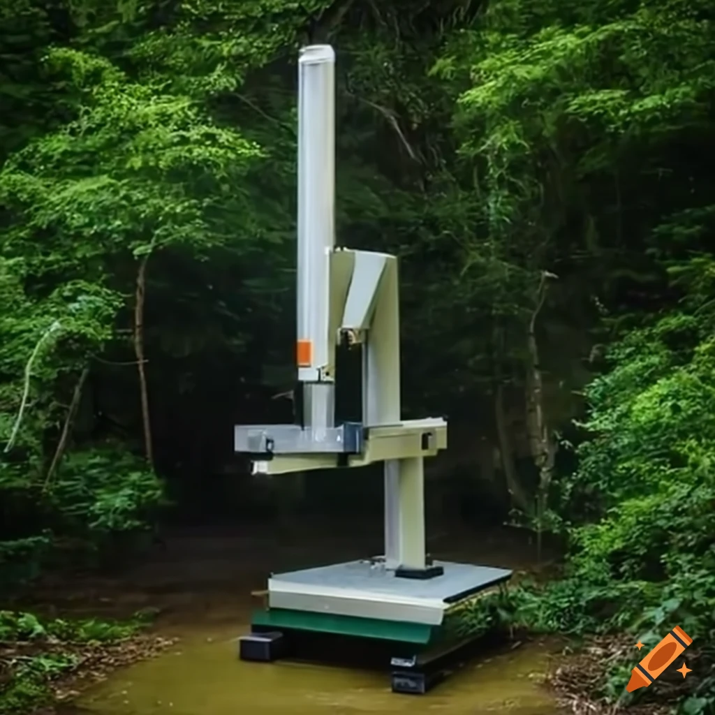 Coordinate-measuring machine in a rainforest operated by a gorilla
