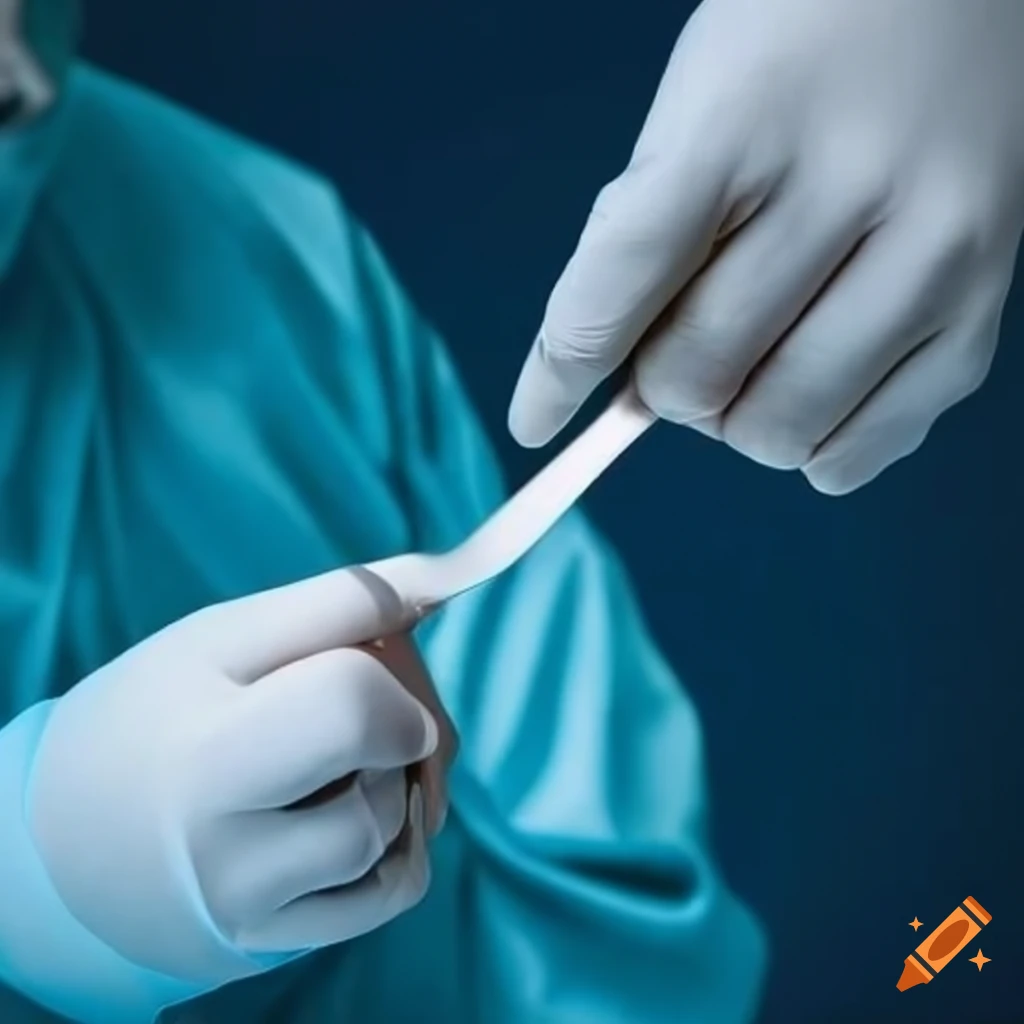 Surgeon's hand holding a scalpel