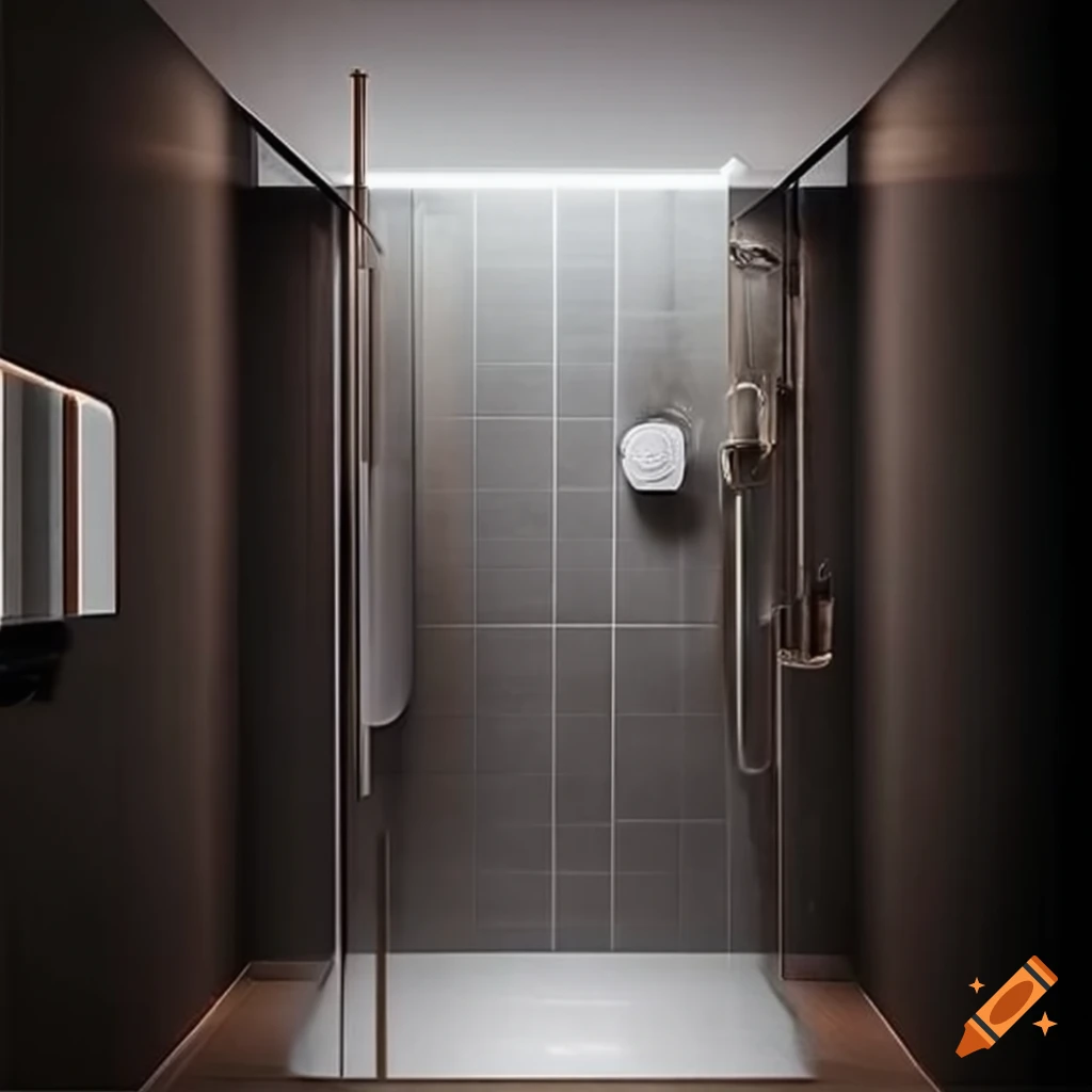 Modern and sleek bathroom with a walk-in shower and white glossy tiles