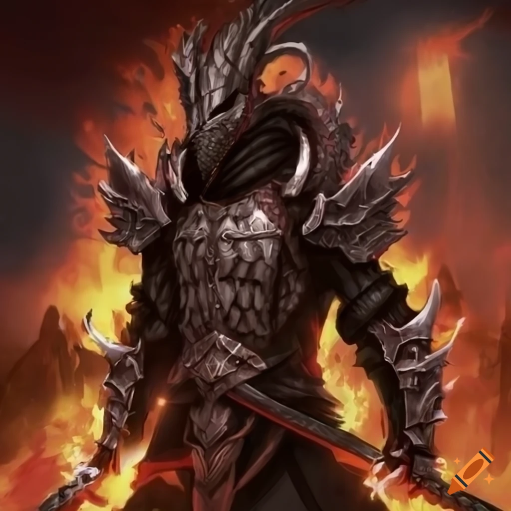 Ninja in dragon armor in a fantasy world