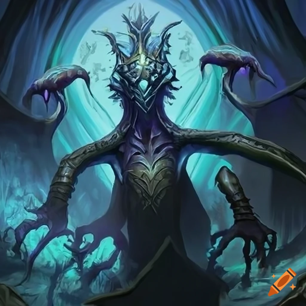 Magic: The Gathering card 'Yarhnam, the Seething Plague' legendary creature in blue and black colors