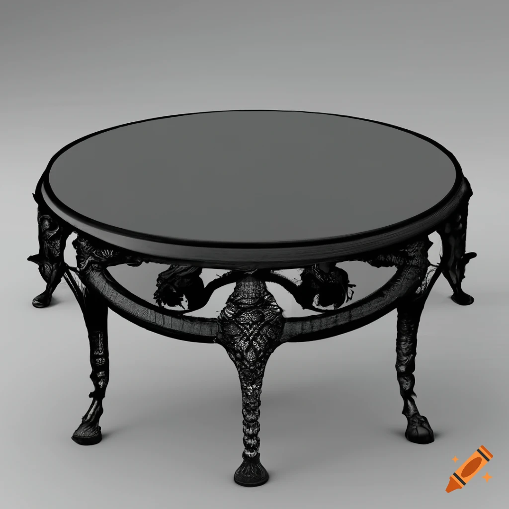 Dark gothic style table in 3D