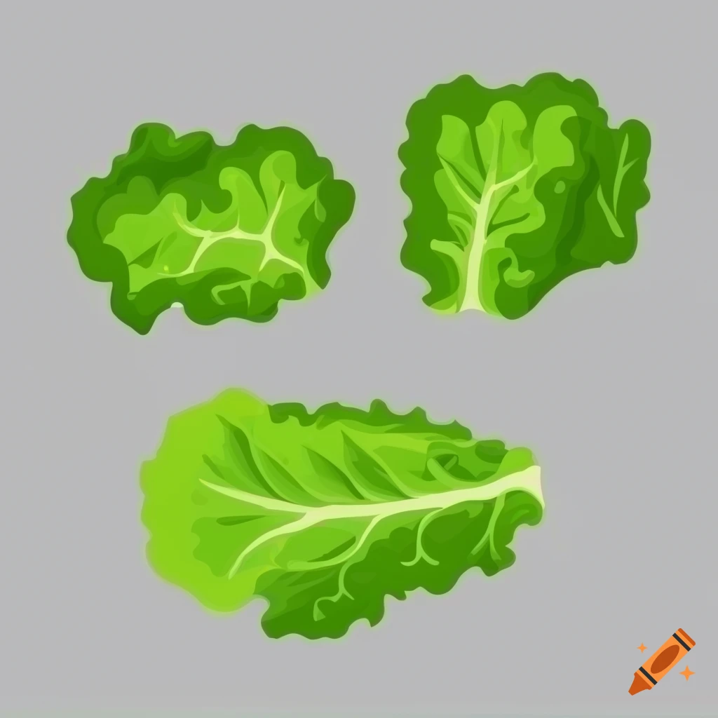 Isometric vector illustration of two lettuce leaves