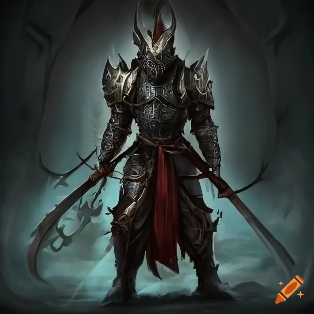 Ninja in dragon armor in a fantasy world