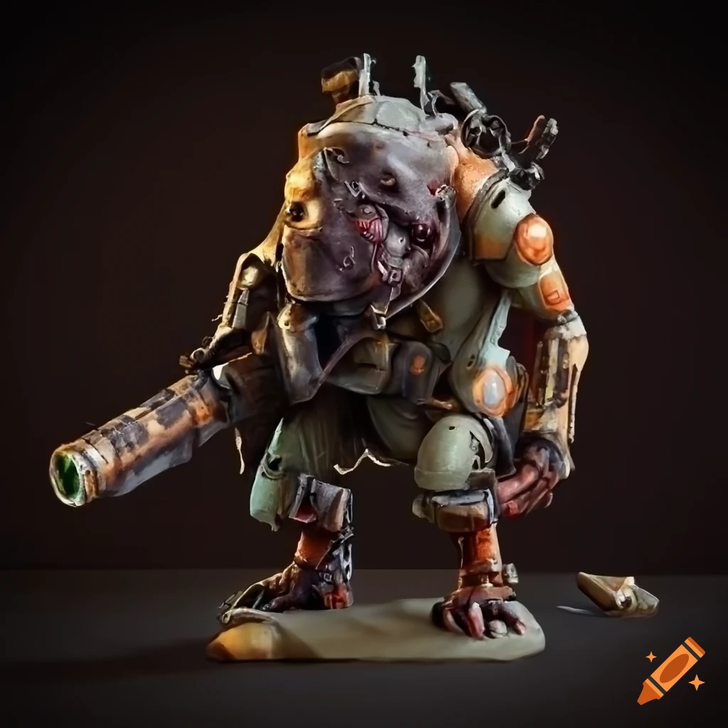 Red alert Industrial: ratfolk rat with cybernetic heavy exoskeleton