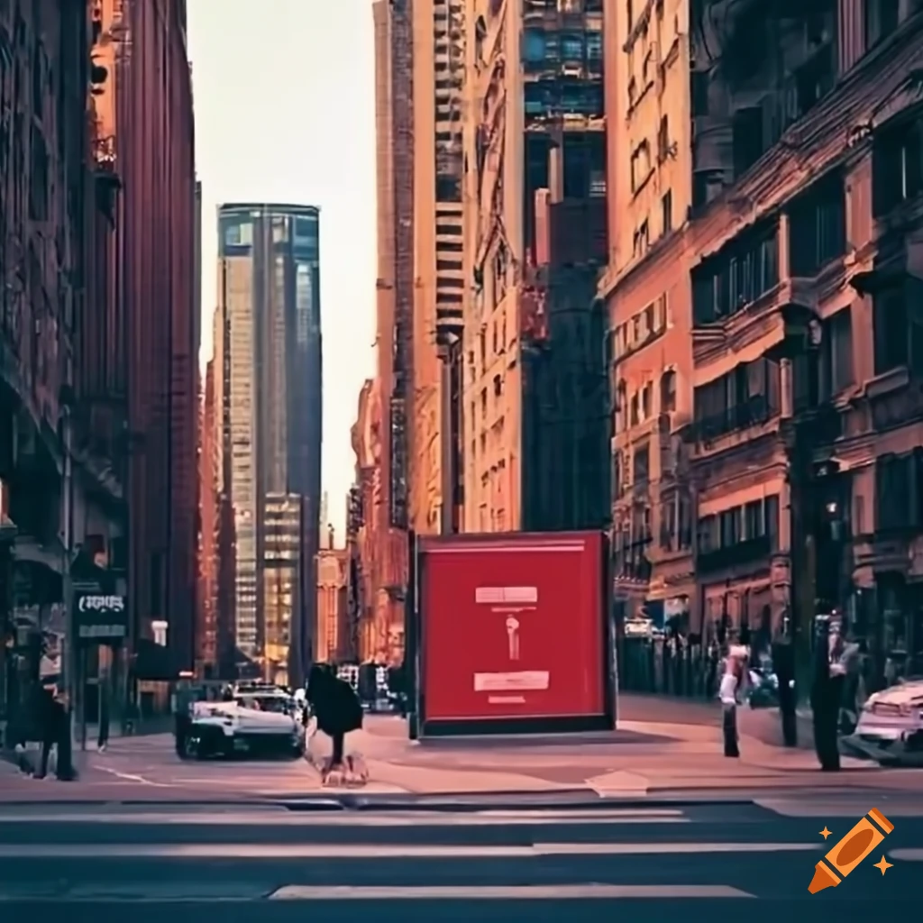 Advertising billboard on a busy New York City street on Craiyon