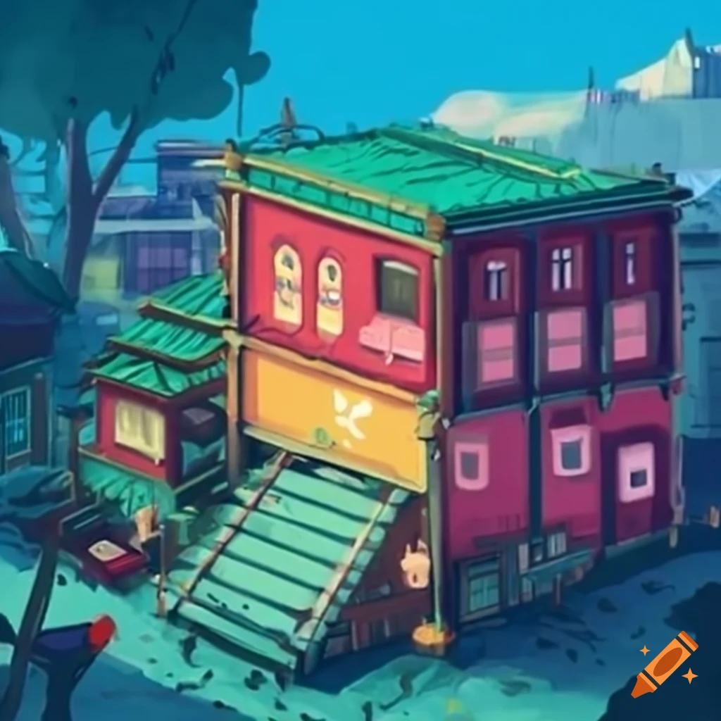 Studio Ghibli-inspired town made of shipping containers