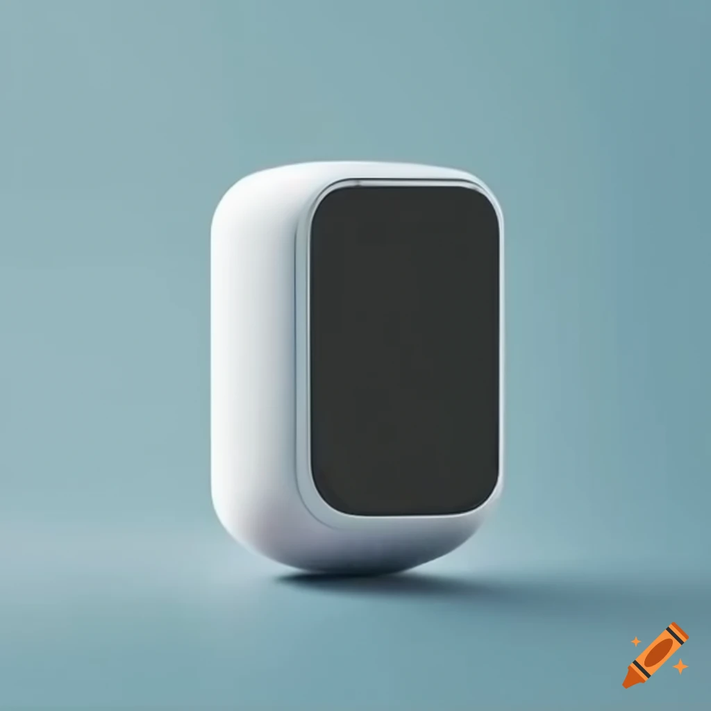 White Alexa-type machine with screen like a phone